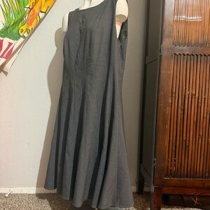 Calvin Klein sleeveless midi dress in charcoal gray